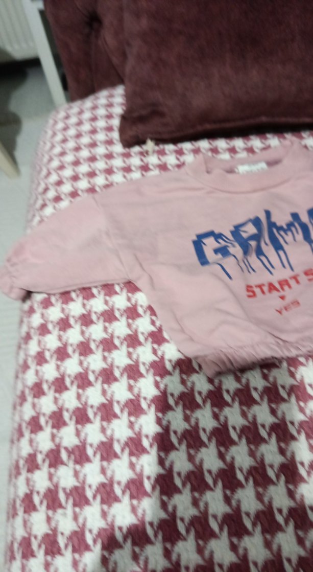 Kız Çocuk Pembe Kısa Kollu Sweatshirt - Görsel 3