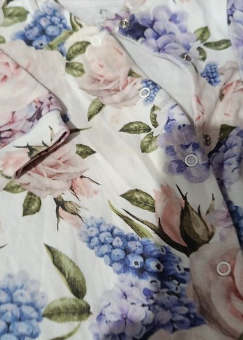 Çiçek Desenli Bebek Kız Tulum, Fırfırlı - Görsel 2