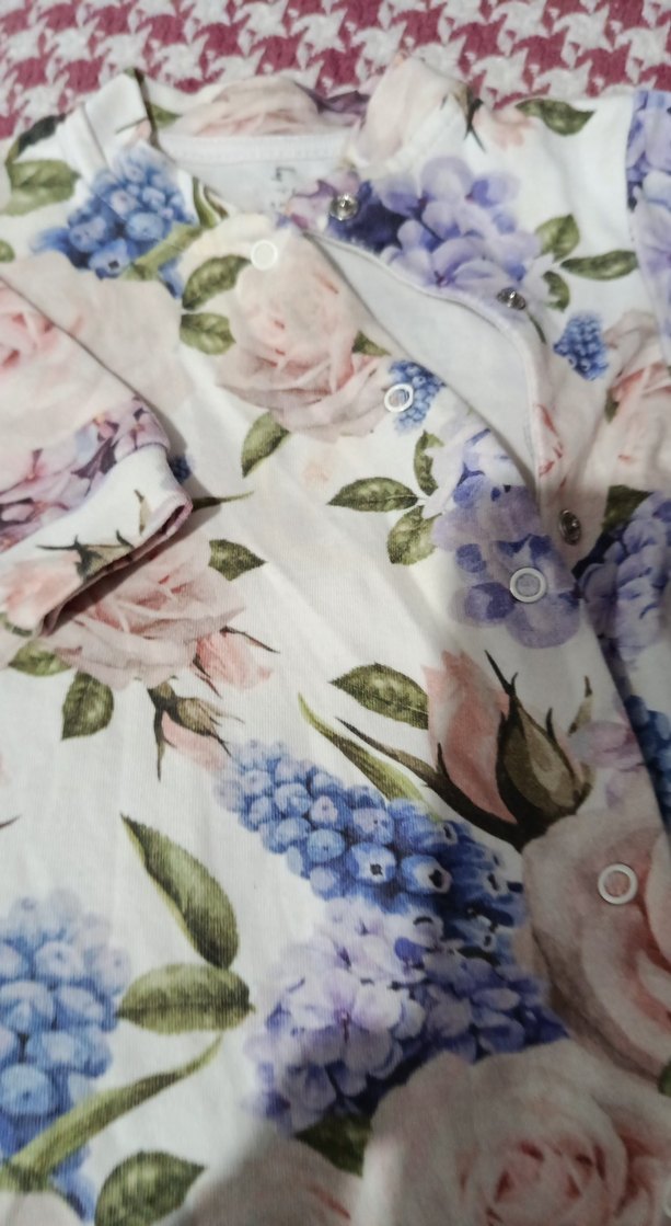 Çiçek Desenli Bebek Kız Tulum, Fırfırlı - Görsel 2