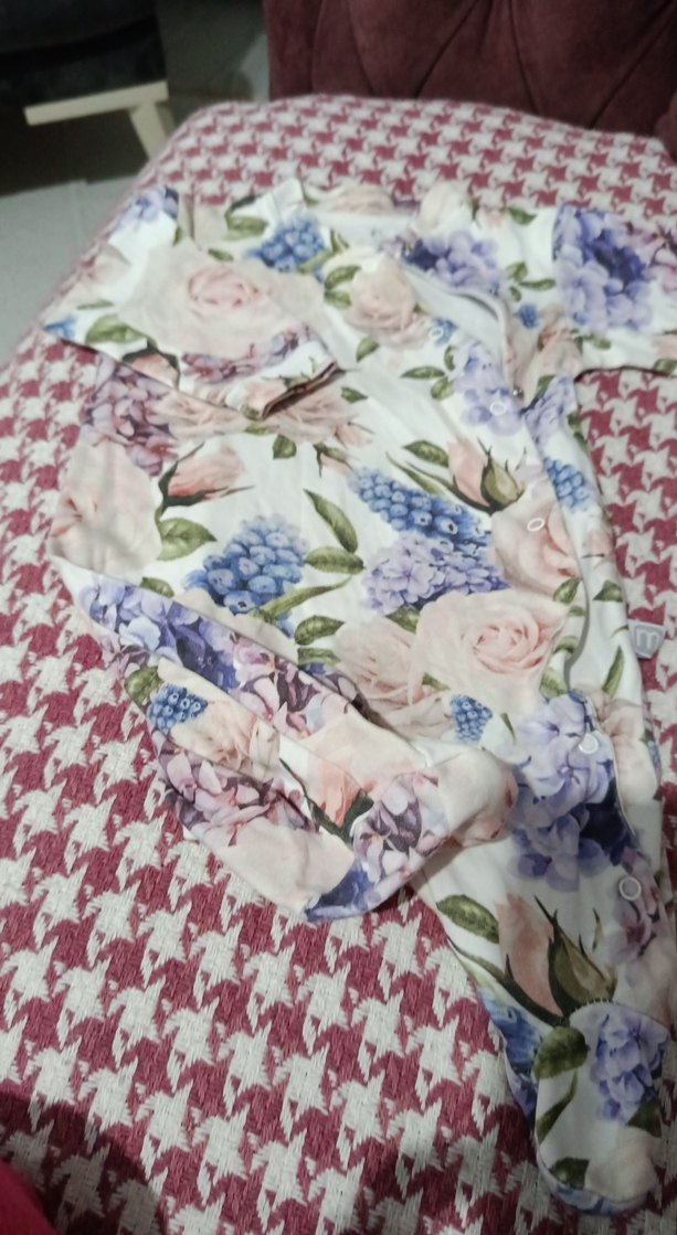 Çiçek Desenli Bebek Kız Tulum, Fırfırlı - Görsel 3