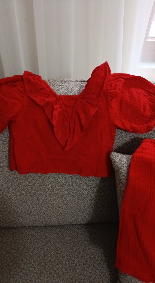 Kırmızı Bebek Kız Takım kısa Kollu - Görsel 3