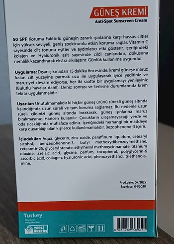 Vısa Bella SPF50+ Leke Karşıtı Güneş Kremi 50 ml - Görsel 2