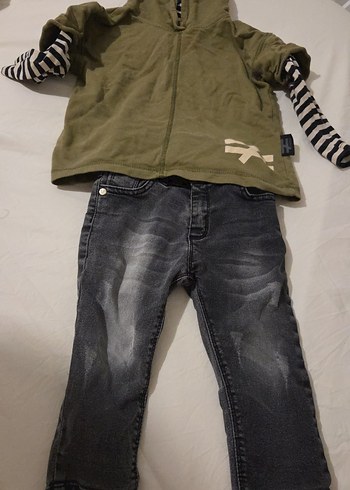 LC Waikiki Gri Denim Bebek Erkek Takımı