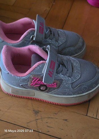Kız Çocuk Gri Spor Ayakkabı Velcro - Görsel 2