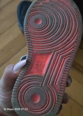 Kız Çocuk Gri Spor Ayakkabı Velcro - Görsel 5