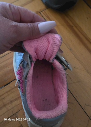 Kız Çocuk Gri Spor Ayakkabı Velcro - Görsel 4