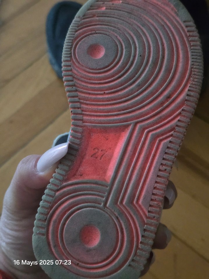 Kız Çocuk Gri Spor Ayakkabı Velcro - Görsel 5