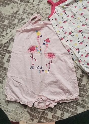 18-24 Ay Beden pembe Renk Kız Bebek Tulum