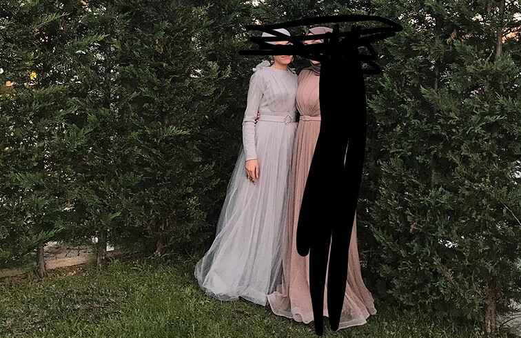 Tesettür abiye tül elbise