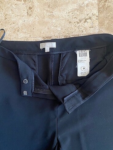 40 Beden Twist siyah bol yirtmacli pantolon