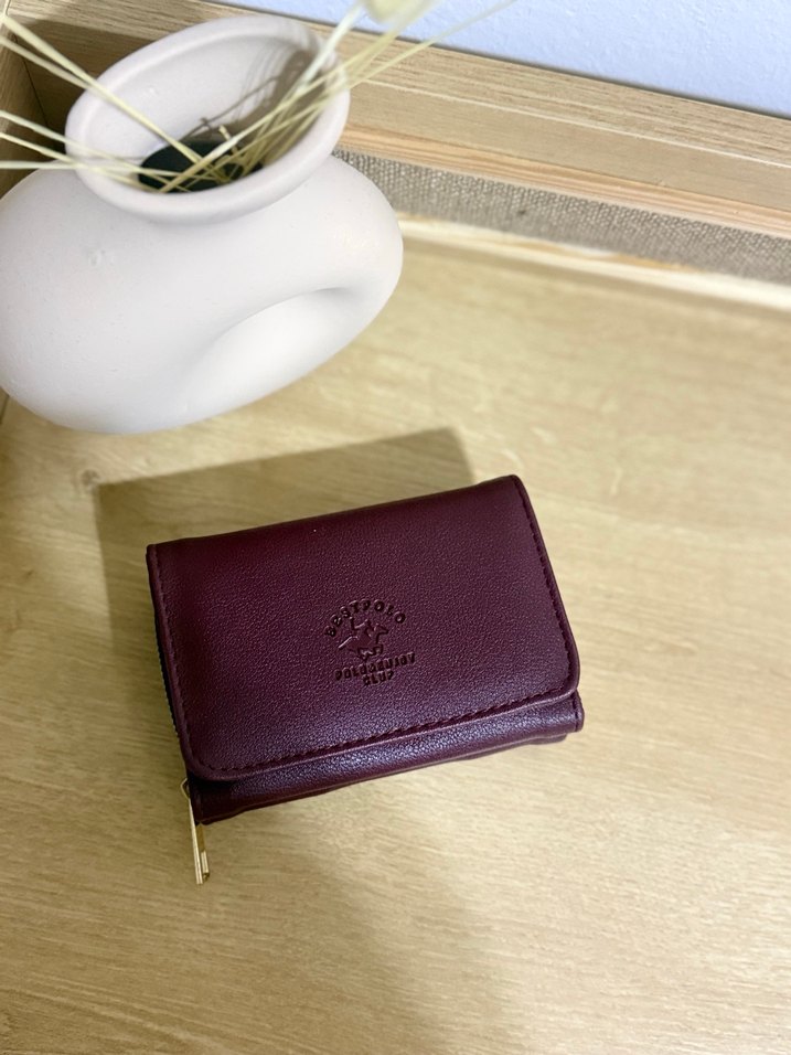 Bordo Deri Fermuarlı Kadın Cüzdan - Görsel 2