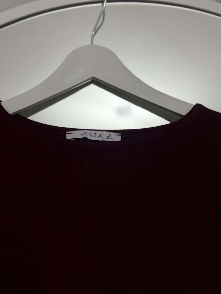 Bordo Drapeli Uzun Kollu Kadın Bluz - Görsel 5