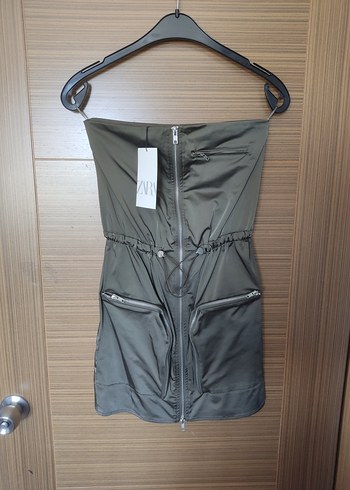 Zara Zara Mini Straplez Elbise