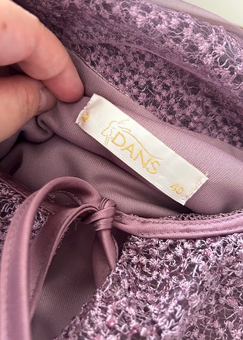 Diğer Dantel Detaylı lila renk abiye