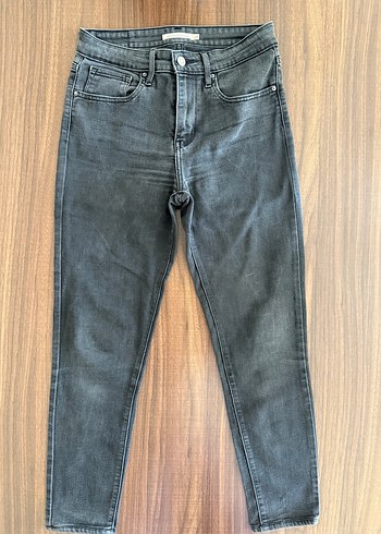 27 Beden Levis Gri Kemer Detaylı Kadın Denim Pantolon