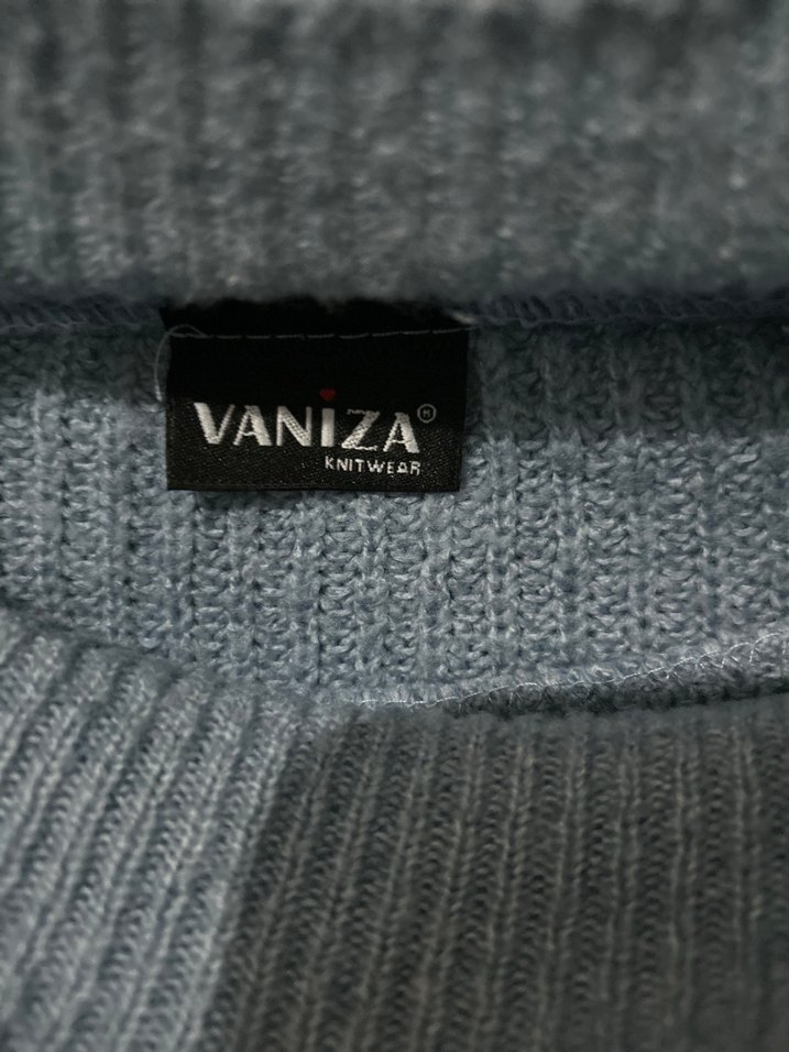 Mavi Çizgili Uzun Kollu Triko Kazak - Görsel 3