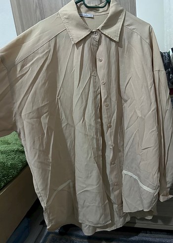 Bej Uzun Kollu  Gömlek - Görsel 2