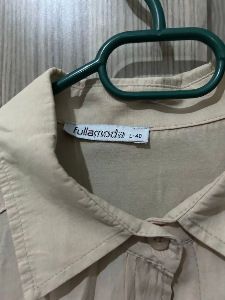 Bej Uzun Kollu  Gömlek - Görsel 5