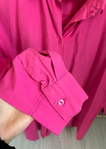 Pembe Düğmeli Uzun Kollu Gömlek - Görsel 2