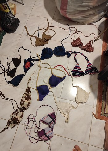 Çok Renkli Bohem Mini Bikini Üstleri