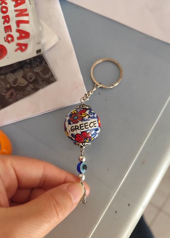 Beden Renkli Boncuklu Bohem Anahtarlık