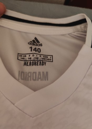 Adidas Erkek Kısa Kollu Beyaz Real Madrid Forması 9_10 yaş