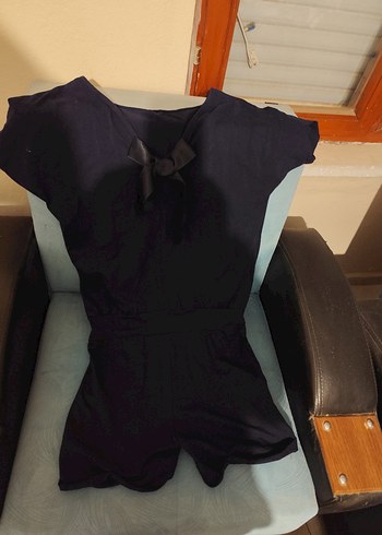 xl Beden siyah Renk Siyah V Yakalı Kısa Kollu Tulum