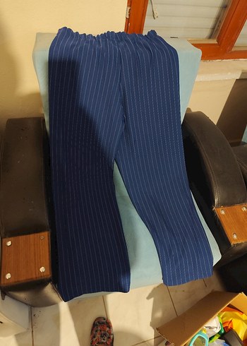 l Beden Lacivert Pilili Kadın Kumaş Pantolon