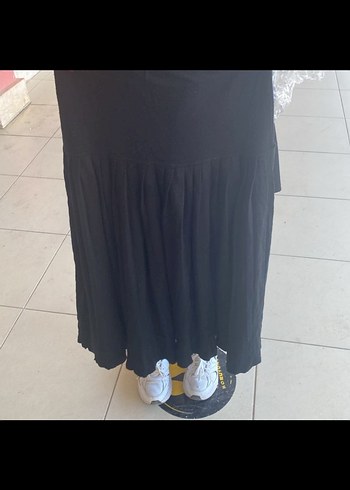 Siyah Piliseli triko Midi Etek - Görsel 8