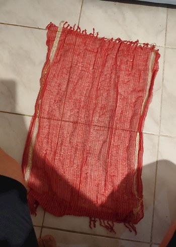 Arzum Kırmızı Parlak Keten Kadın Şal