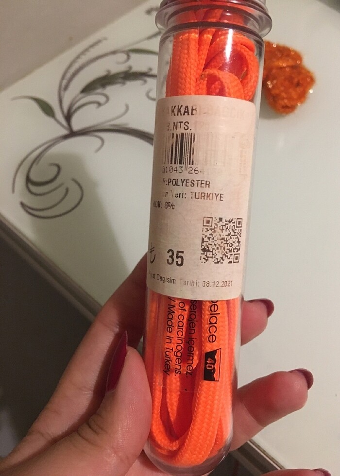 Süperstep turuncu ayakkabı bağcığı - Görsel 2