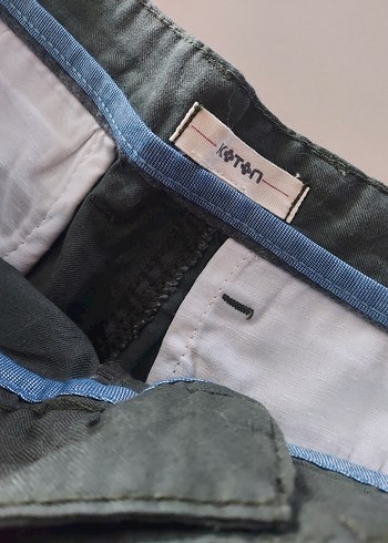 Koton Erkek Haki Keten Şort - Görsel 4