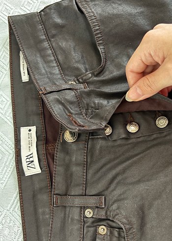 Zara Siyah-kahve deri Pantolon - Görsel 10