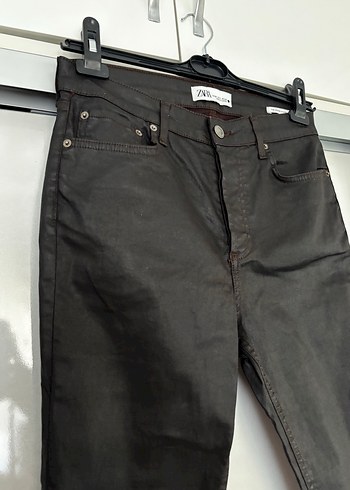 Zara Siyah-kahve deri Pantolon - Görsel 3