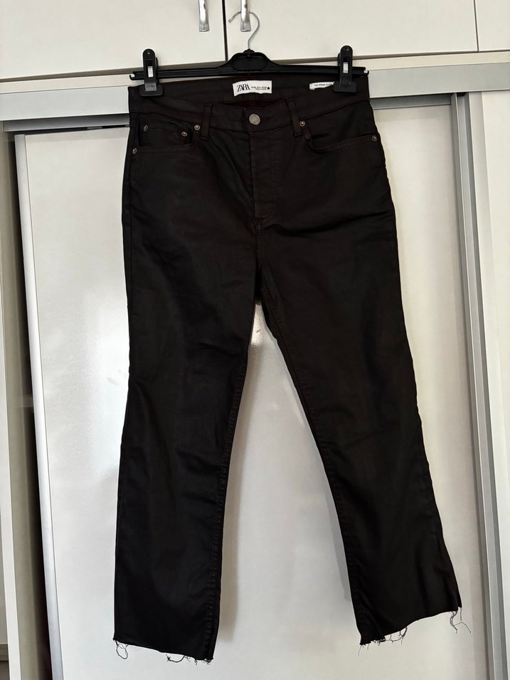 Zara Siyah-kahve deri Pantolon - Görsel 2