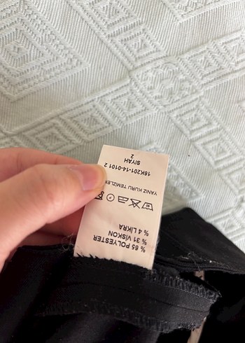 Atalar Kemerli Siyah Kumaş Kadın Pantolon - Görsel 5