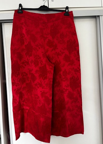 Mudo Kırmızı Batik Desenli Midi Kadın Pantolon - Görsel 3