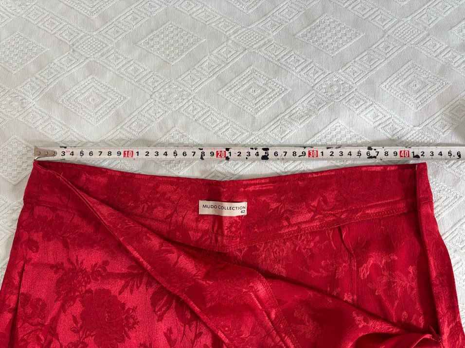 Mudo Kırmızı Batik Desenli Midi Kadın Pantolon - Görsel 4
