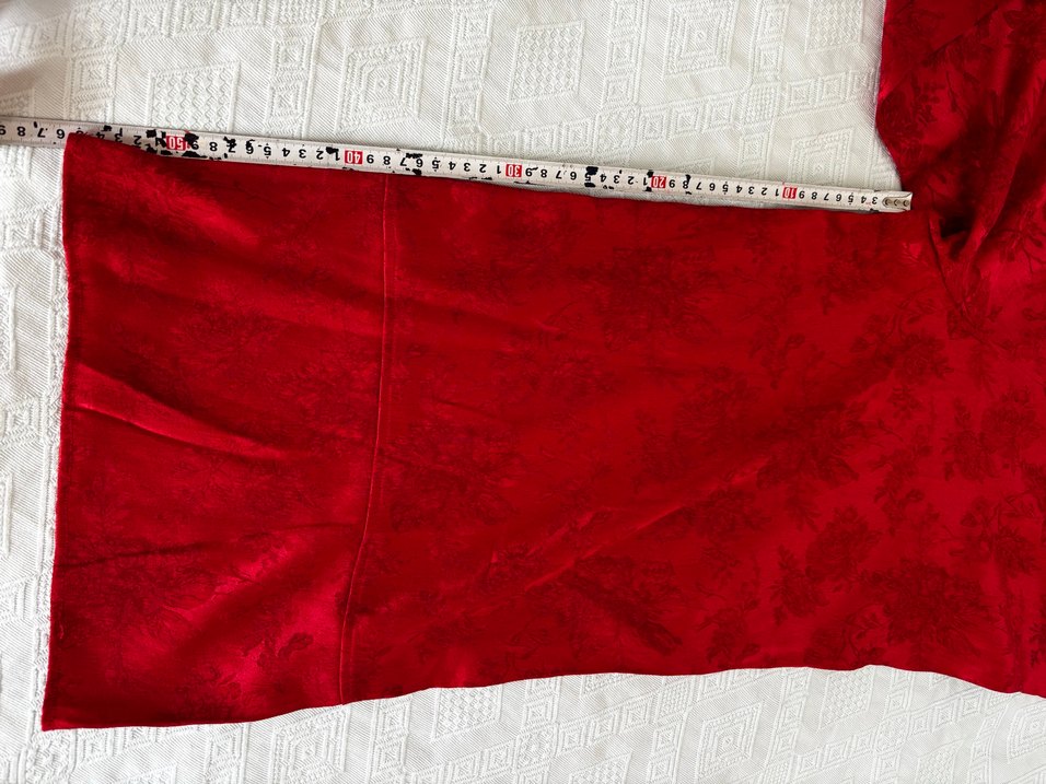 Mudo Kırmızı Batik Desenli Midi Kadın Pantolon - Görsel 5