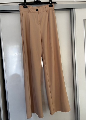 Zara Bej Düğmeli Kadın Kumaş palezzo Pantolon
