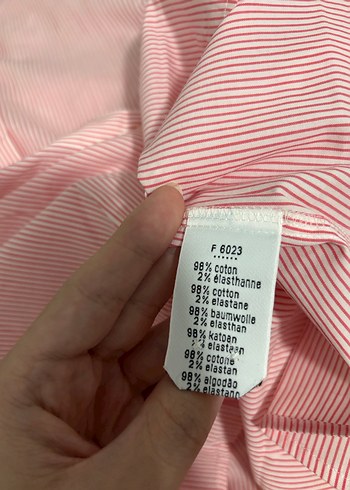 xxl Beden pembe Renk Lacoste pembe çizgili yeni gömlek