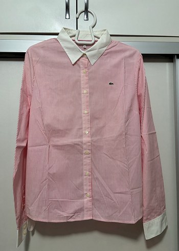 Lacoste pembe çizgili yeni gömlek - Görsel 4