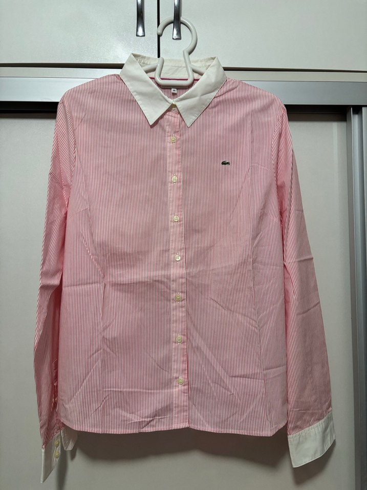 Lacoste pembe çizgili yeni gömlek - Görsel 4