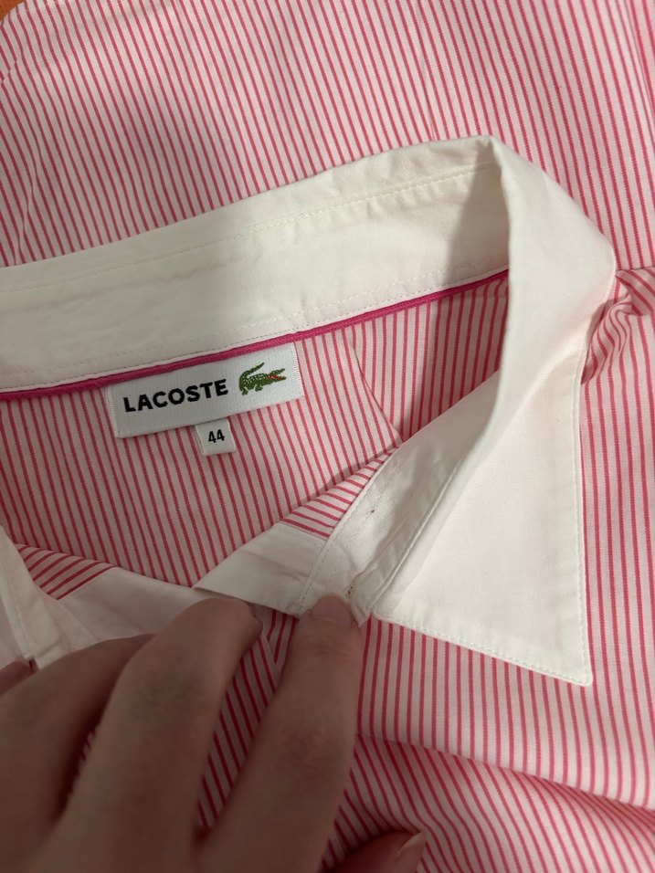 Lacoste pembe çizgili yeni gömlek - Görsel 5