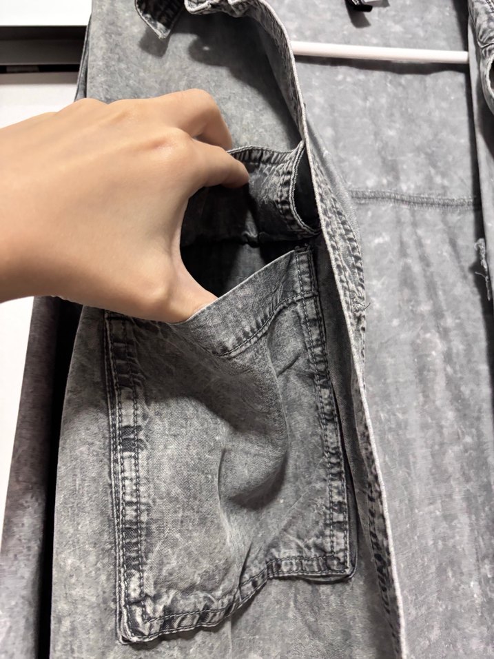 Gri Bağlama
H m kot gri gömlek lycell kumaş - Görsel 4