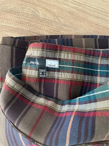 Ekose uzun etek ipekyol - Görsel 4