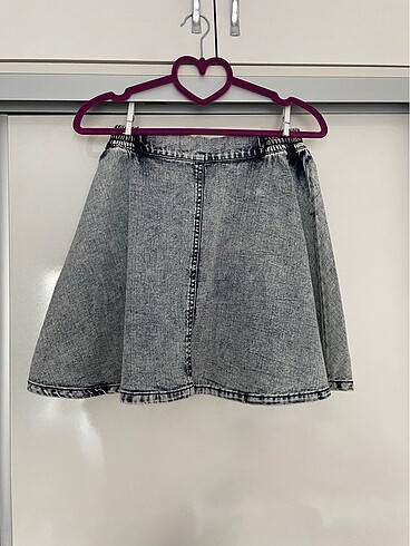 Bershka gri kot etek - Görsel 3