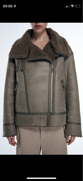 Zara mont kısa gri biker zara ceket