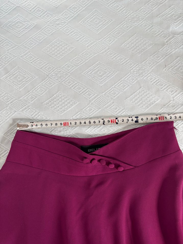 Mor Uzun Drapeli Kadın Etek - Görsel 4