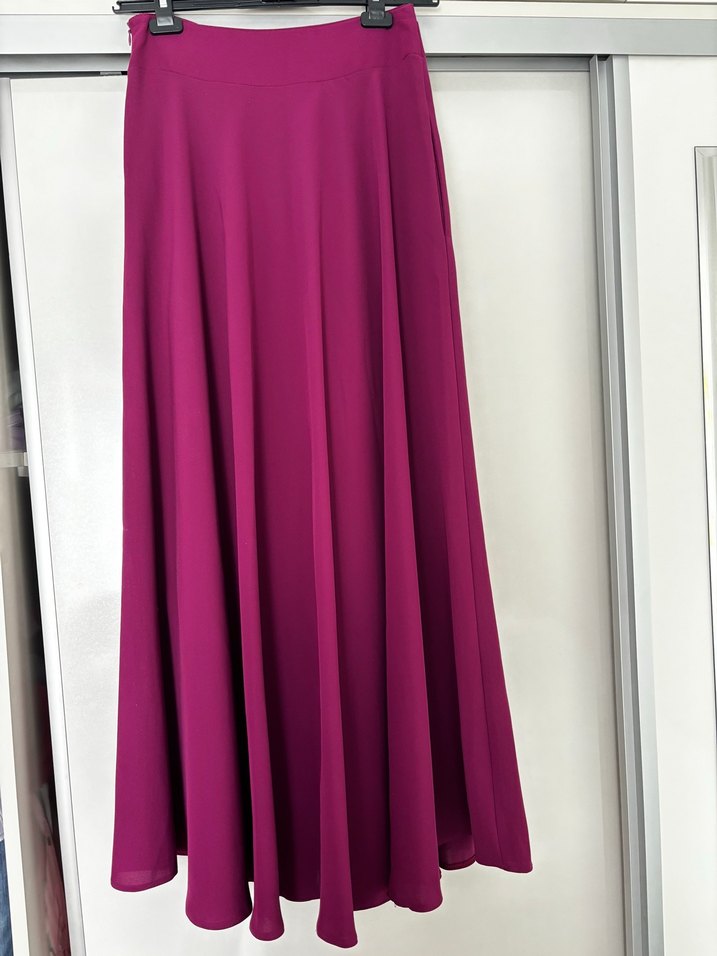 Mor Uzun Drapeli Kadın Etek - Görsel 2